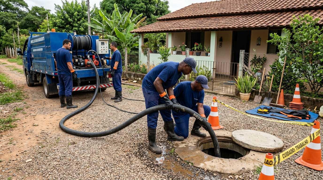 Equipe de desentupimento de fossa em Londrina-PR